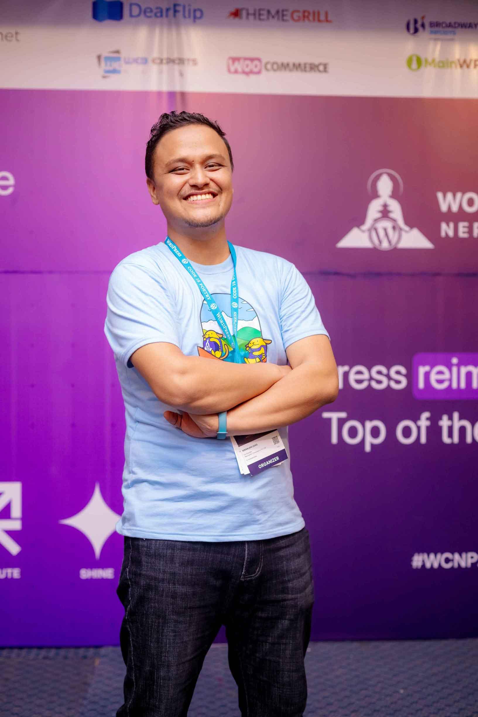 Proud me after successfully concluding WordCamp Nepal 2024, where I was one of the organizers.